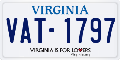 VA license plate VAT1797