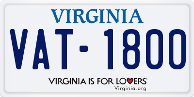 VA license plate VAT1800