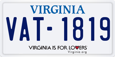 VA license plate VAT1819