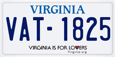 VA license plate VAT1825