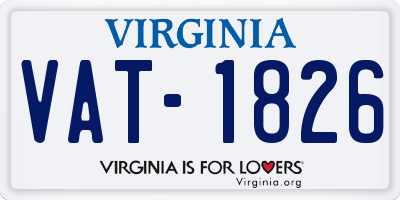 VA license plate VAT1826