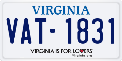 VA license plate VAT1831