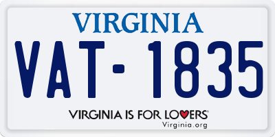 VA license plate VAT1835