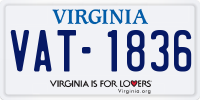 VA license plate VAT1836