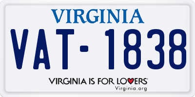 VA license plate VAT1838