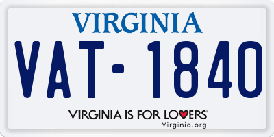 VA license plate VAT1840