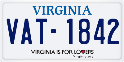 VA license plate VAT1842