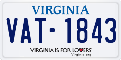 VA license plate VAT1843