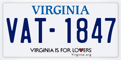 VA license plate VAT1847