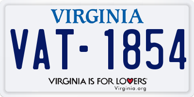 VA license plate VAT1854