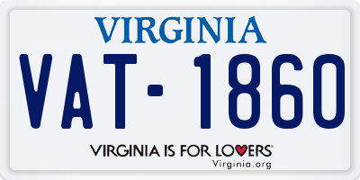 VA license plate VAT1860