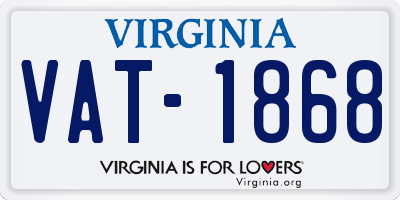 VA license plate VAT1868