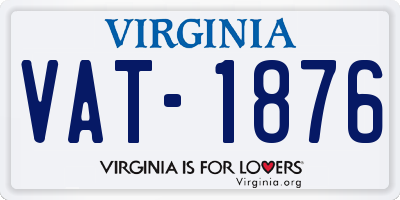 VA license plate VAT1876