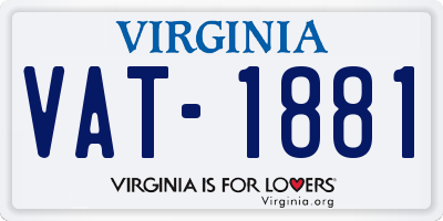 VA license plate VAT1881