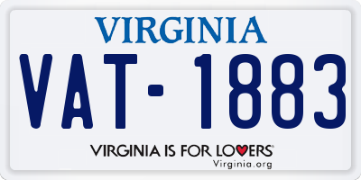 VA license plate VAT1883