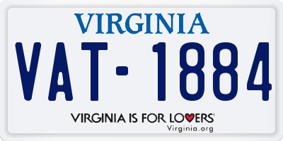 VA license plate VAT1884