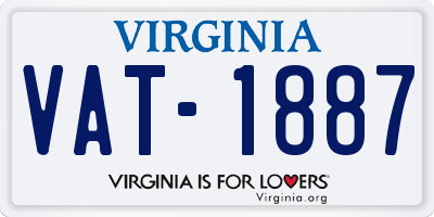 VA license plate VAT1887