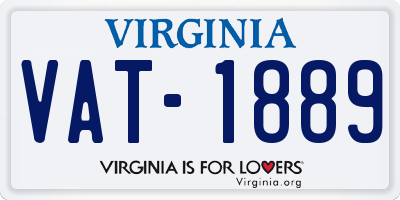 VA license plate VAT1889