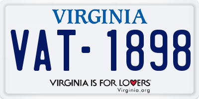 VA license plate VAT1898