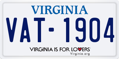 VA license plate VAT1904