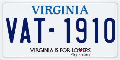 VA license plate VAT1910