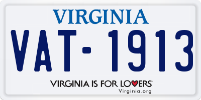 VA license plate VAT1913