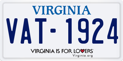 VA license plate VAT1924