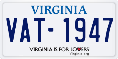 VA license plate VAT1947