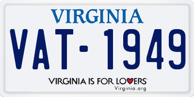 VA license plate VAT1949