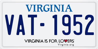 VA license plate VAT1952