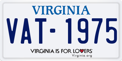 VA license plate VAT1975