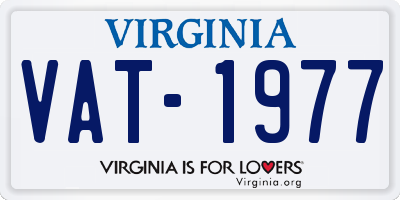 VA license plate VAT1977