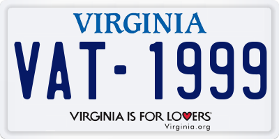 VA license plate VAT1999