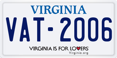 VA license plate VAT2006