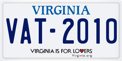 VA license plate VAT2010