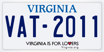 VA license plate VAT2011