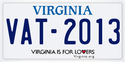 VA license plate VAT2013