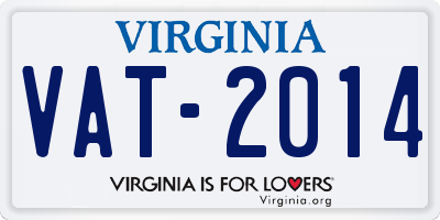 VA license plate VAT2014