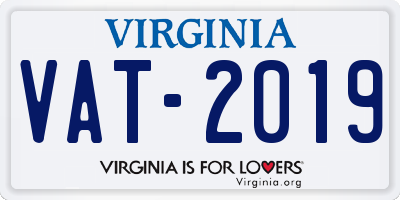 VA license plate VAT2019