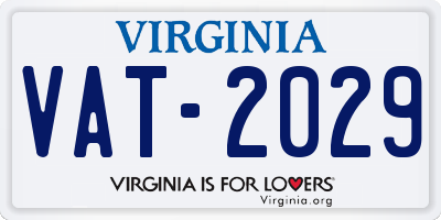 VA license plate VAT2029