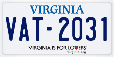 VA license plate VAT2031