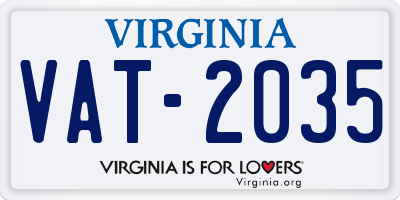 VA license plate VAT2035