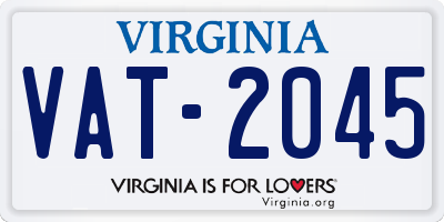 VA license plate VAT2045