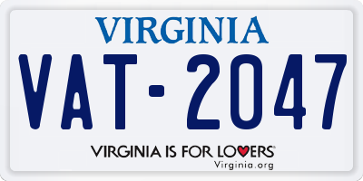 VA license plate VAT2047