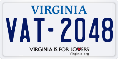 VA license plate VAT2048