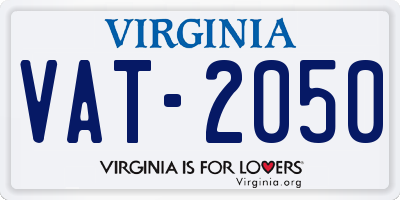 VA license plate VAT2050