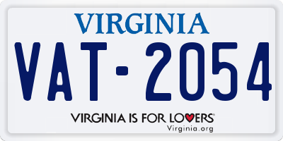 VA license plate VAT2054