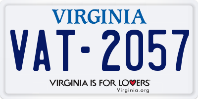 VA license plate VAT2057