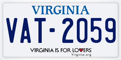 VA license plate VAT2059