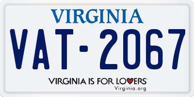 VA license plate VAT2067